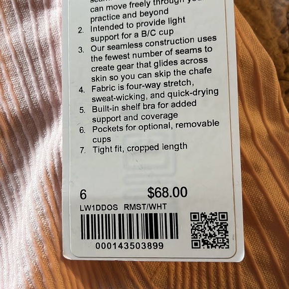 NWT. size 6 baby pink tank crop. Tight fit - Picture 5 of 5